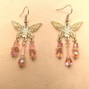 Butterfly drop earrings